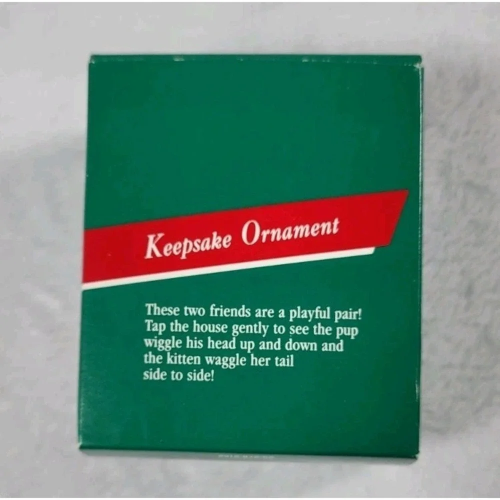 Vtg‎ 1989 Hallmark Lets Play Ornament Dog Cat Doghouse Christmas Tree Keepsake